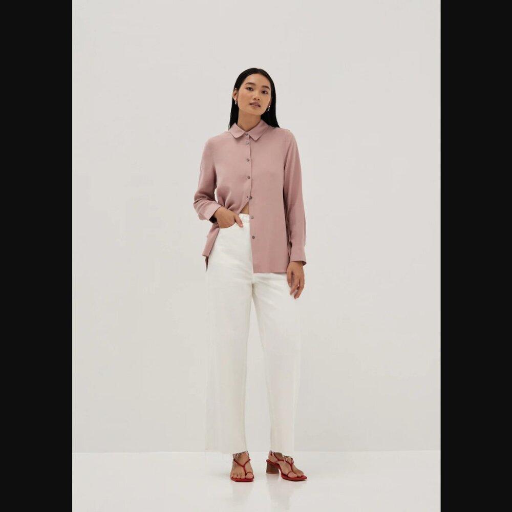 Love Bonito - Kinslee Cuffed Sleeve Button Down Shirt